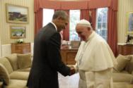 Image courtesy of the Barack Obama Presidential Library, President Barack Obama and Pope Franci…