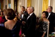 Image courtesy of the Barack Obama Presidential Library, President Barack Obama gives a toast d…