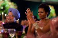 Image courtesy of the Barack Obama Presidential Library, First Lady Michelle Obama claps during…