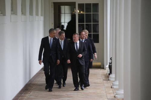 Image courtesy of the Barack Obama Presidential Library, President Barack Obama walks on the Co…