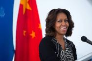 Image courtesy of the Barack Obama Presidential Library, First Lady Michelle Obama delivers rem…