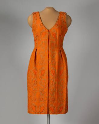 Tan and Orange Floral Dress