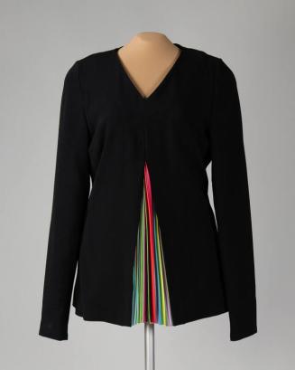 Black Pleated Rainbow Blouse