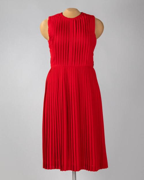 Pleated Crimson Dress