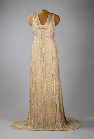 Ivory Beaded Evening Gown