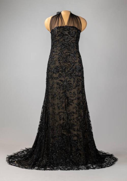 Black Beaded Evening Gown