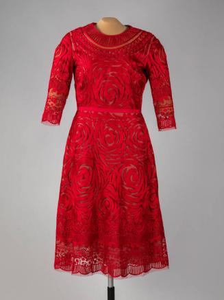 Red Rose Embroidered Dress