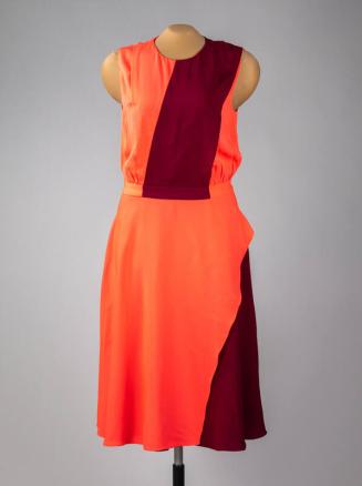 Apricot and Burgundy Dress