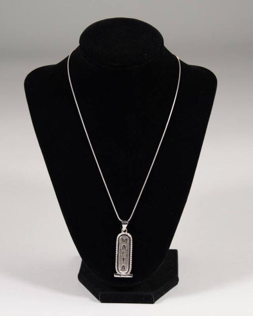 Silver Necklace With Cartouche Malia Charm