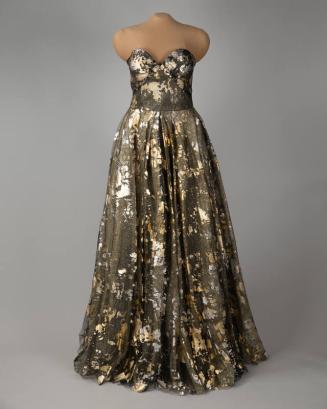 Black and Gold Evening Gown