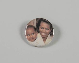 First Lady Michelle Obama and Sasha Obama Button