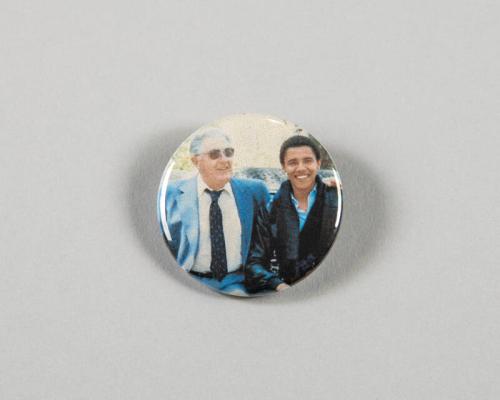 Young Barack Obama and His Grandfather Button