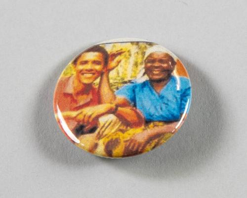 Young Barack Obama and His Grandmother Button