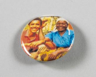 Young Barack Obama and His Grandmother Button