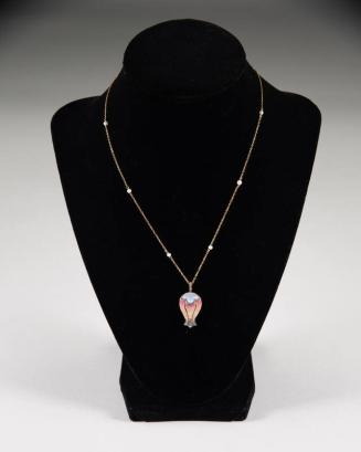 Gold Necklace with Tulip Pendant