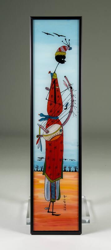 Senegalese Kora Player Glass Painting