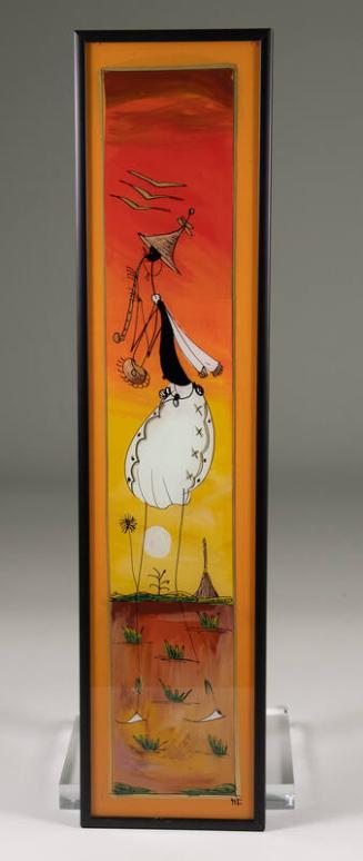 Senegalese Flute Player Glass Painting