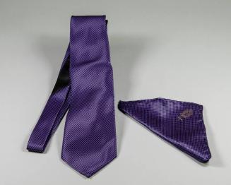 Purple Silk Tie and Handkerchief