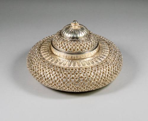 Decorative Silver Box With Floral Motif