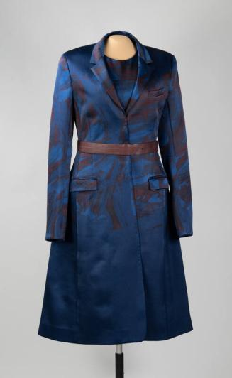 Navy Blue and Purple Brush-Stroke Coat