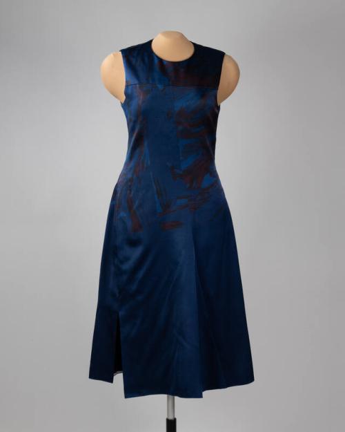 Navy Blue and Purple Brush-Stroke Dress