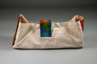 Canvas and Rainbow Leather Handbag