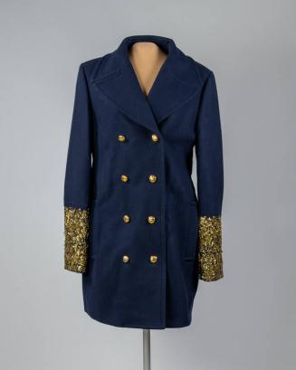 Navy Blue Double-Breasted Coat