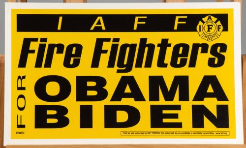 Firefighters For Obama Sign