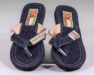 Denim Flip-Flops With Obama Hope Image