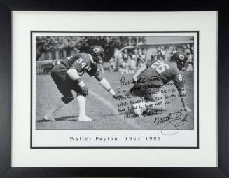 Black and White Print Commemorating Walter Payton