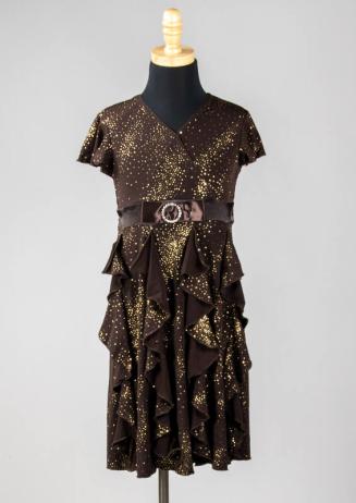 Brown Short-Sleeved Dress