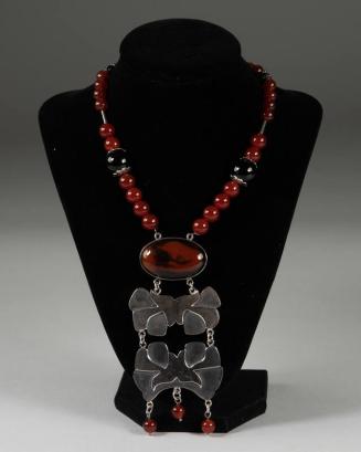 Botanical Plates and Red Stone Necklace