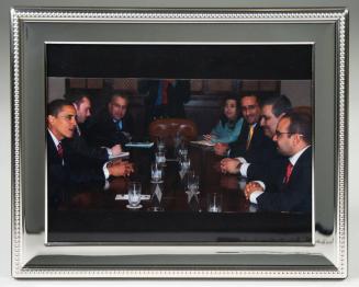 Framed Photograph Of President Obama And Bahraini Officials