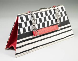 Black and White Checkered and Striped Purse