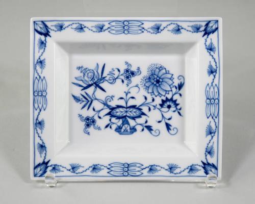 White Porcelain Plate with Blue Floral Design