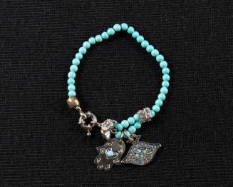 Turquoise Bead Bracelet with Hamsa Charm for Sasha