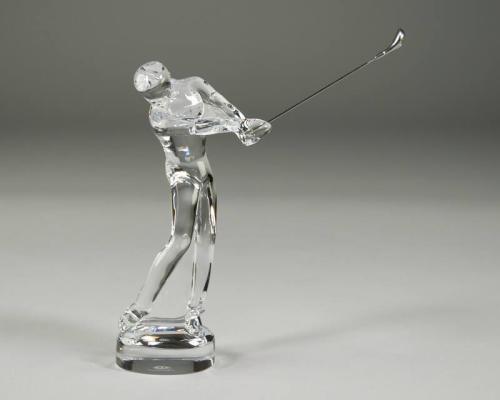 Crystal Statue of a Golfer