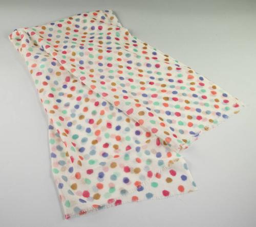 White Scarf with Multicolor Polka Dots