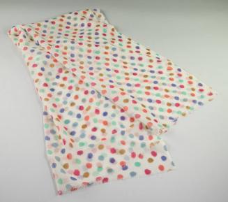 White Scarf with Multicolor Polka Dots