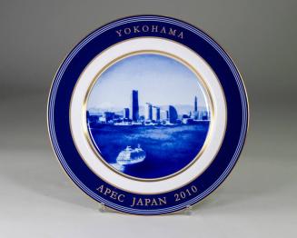 Yokohama Blue and White Porcelain Plate