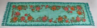 Teal Scarf with Floral Patterns