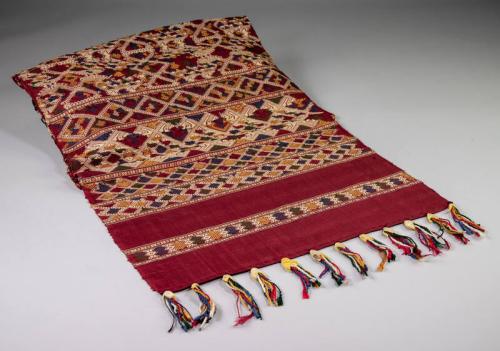 Silk Table Runner with Geometric Patterns