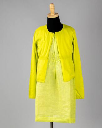 Chartreuse Green Dress and Cardigan