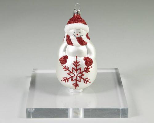 White and Red Snowman Christmas Tree Ornament