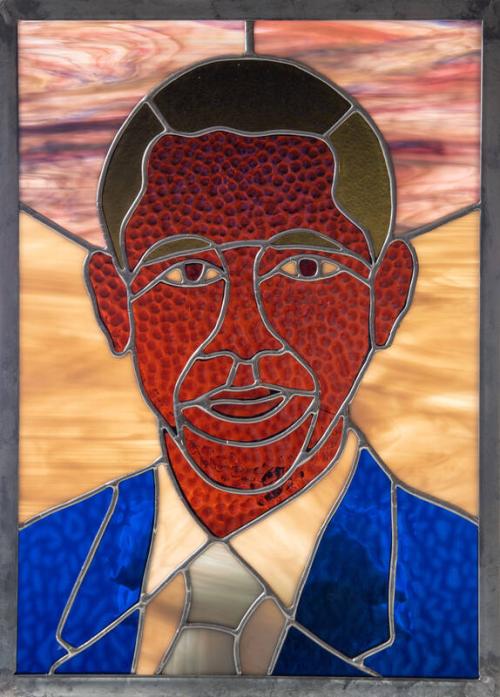 Stained Glass Portrait of President Obama