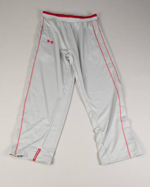 Gray and Red Under Armour Athletic Pants