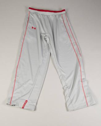 Gray and Red Under Armour Athletic Pants