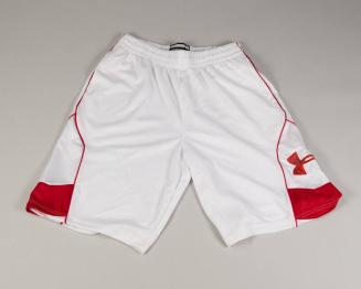 White and Red Under Armour Athletic Shorts