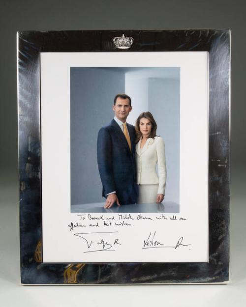 Framed Photograph of the King and Queen of Spain