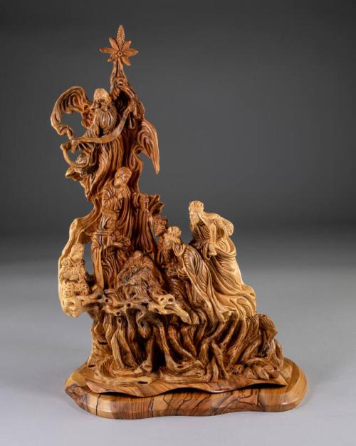 Wood Nativity Statue